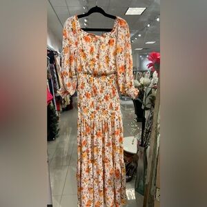 VICI| Live For Sunset Floral Smocked Maxi Dress!